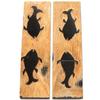 Buffalo Horn Handle Scales - (Unique Fish Graphic) - (Black/Brown/Tan) - (4.50 x 1.25 x 0.187) view 1