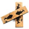 Buffalo Horn Handle Scales - (Unique Fish Graphic) - (Black/Brown/Tan) - (4.50 x 1.25 x 0.187) view 2