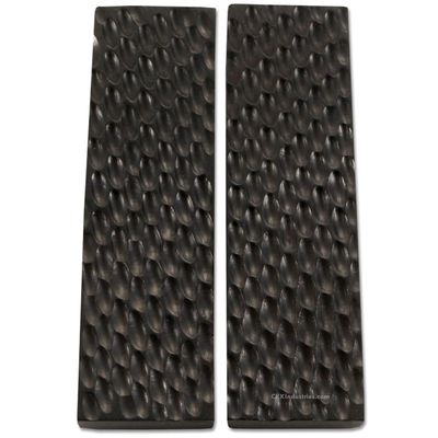 Buffalo Horn Handle Scales - (Standard Jigged) - (Black) - (3.50 x 1.0 x 0.187)