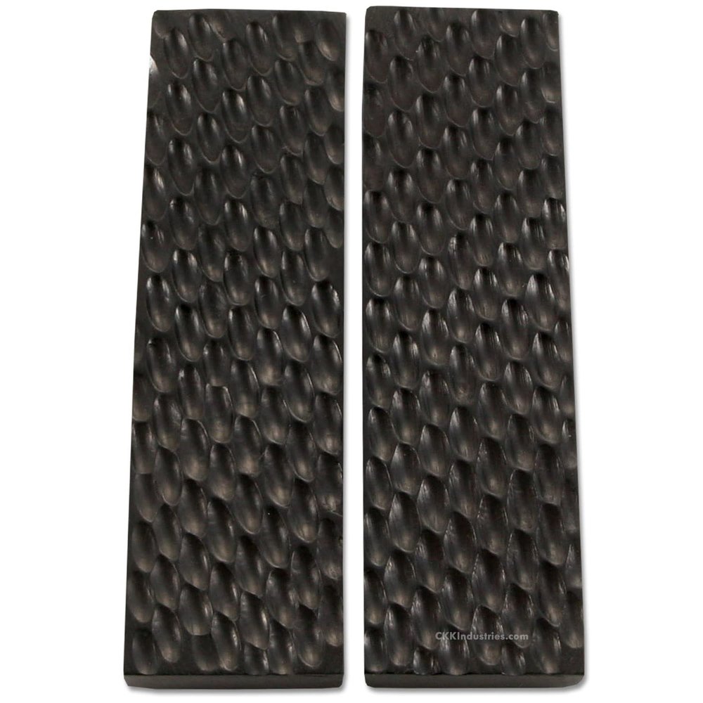 Buffalo Horn Handle Scales - (Standard Jigged) - (Black) - (3.50 x 1.0 x 0.187)