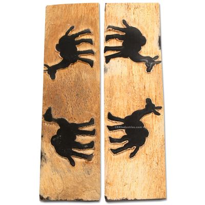 Buffalo Horn Handle Scales - (Unique Camel Graphic) - (Black/Brown/Tan) - (4.50 x 1.25 x 0.187)
