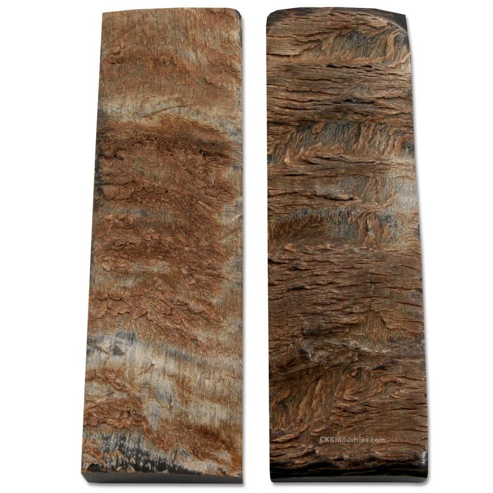 Buffalo Horn Handle Scales - (Bark) - (Amber/Black) - (5.0 x 1.50 x 0.250)