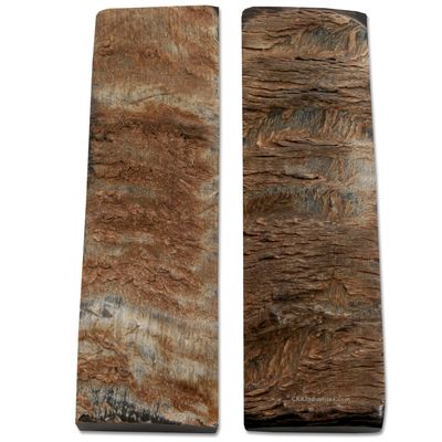 Buffalo Horn Handle Scales - (Bark) - (Amber/Black) - (3.50 x 1.125 x 0.187)