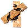 Buffalo Horn Handle Scales - (Unique Peacock Graphic) - (Black/Brown/Tan) - (4.50 x 1.25 x 0.187) view 2