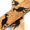 Buffalo Horn Handle Scales - (Unique Peacock Graphic) - (Black/Brown/Tan) - (4.50 x 1.25 x 0.187) view 3