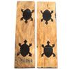 Buffalo Horn Handle Scales - (Unique Turtle Graphic) - (Black/Brown/Tan) - (4.50 x 1.25 x 0.187) view 1