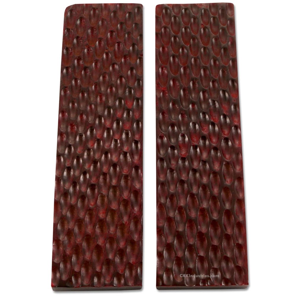 Buffalo Horn Handle Scales - (Standard Jigged) - (Wine Red) - (4.50 x 1.25 x 0.25)