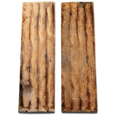 Buffalo Horn Handle Scales - (Bark Jigged) - (Antique Brown) - (4.50 x 1.25 x 0.25)
