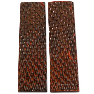 Buffalo Horn Handle Scales - (Standard Jigged) - (Honey) - (4.50 x 1.25 x 0.25)