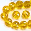 Dowarm 10MM Round Crystal Beads for Jewelry Making, Topaz Faceted Crystal Glass Beads for Crafts Bracelet Wind Chimes Suncatcher, #5003 Rondelle Spacer Beads, Loose Gemstones, 50PCS view 1