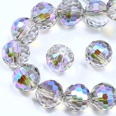 Dowarm 150PCS 6MM Round Crystal Glass Beads for Jewelry Making, Faceted Crystal Beads for Crafts Bracelet Wind Chimes Suncatcher, #5003 Crystal Rondelle Spacer Beads, Loose Gemstones, Purple Colorized