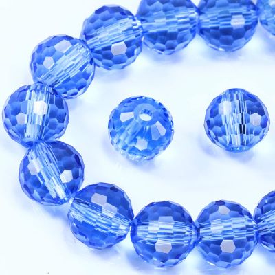 Dowarm 150PCS 6MM Round Crystal Glass Beads for Jewelry Making, Light Blue Faceted Crystal Beads for Crafts Bracelet Wind Chimes Suncatcher, #5003 Crystal Rondelle Spacer Beads, Loose Gemstones