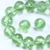Dowarm 10MM Round Crystal Beads for Jewelry Making, Light Green Faceted Crystal Glass Beads for Crafts Bracelet Wind Chimes Suncatcher, #5003 Rondelle Spacer Beads, Loose Gemstones, 50PCS view 1