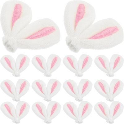 Amosfun 20Pcs Plush Rabbit Ear Hairpin Accessories Mini Bunny Ear Clips Hairpins DIY Accessories for Women Girls Hair Clips Decor Craft Supplies