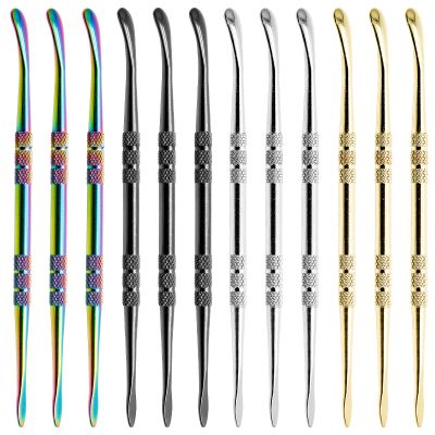 HARSKIYER 12pcs Wax Carving Tools, 4.75 Inch Stainless Steel Double-Ended Sculpting Spoon Tool Clay Sculpting Tools Wax Carving Sculpting Tools(Golden & Silver & Rainbow & Black)