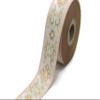 11 Yard Spool 1.37 inches Wide Light Orange Metallic Gold Cat Paw Jacquard Ribbon Woven Embroidered Sewing Trim Decorative Fabric 35806 view 3