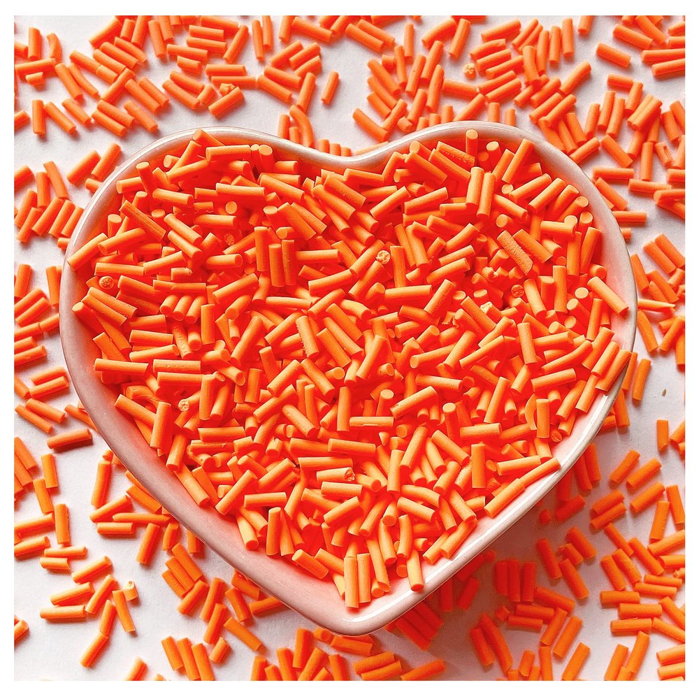 EHOPE 50g Fake Sprinkles Resin Sprinkles Fake Candy Sprinkles Clay Sprinkles Polymer Sprinkles Polymer Clay Slices for Nail Art DIY Crafts Cake Phone Case(5-Orange)