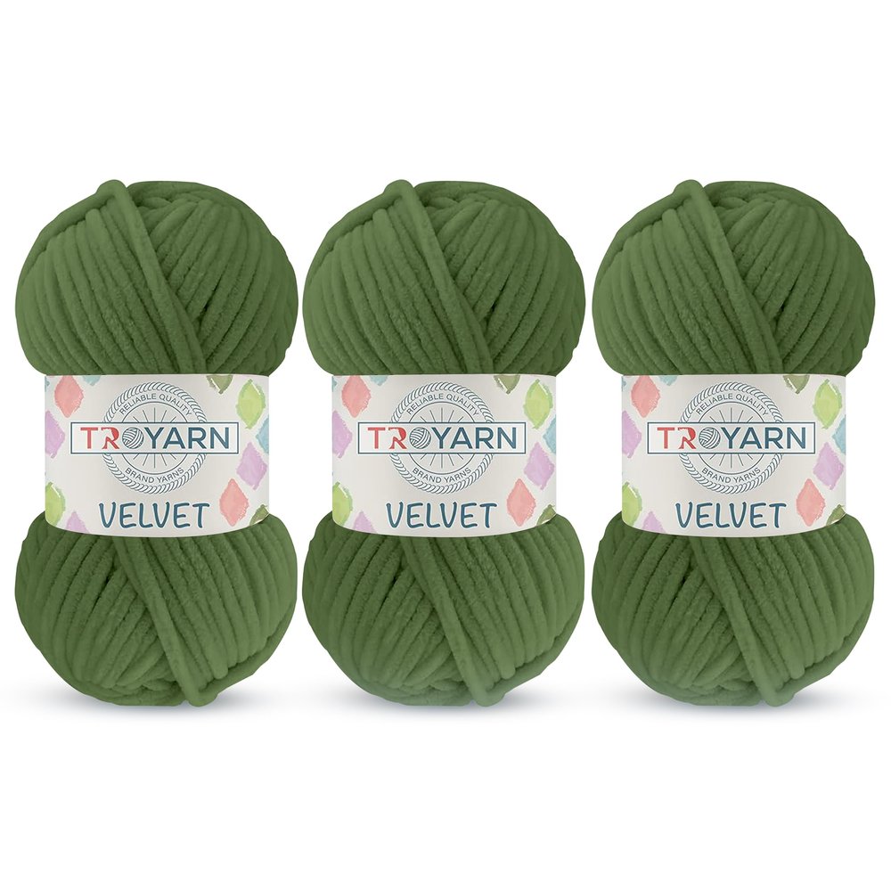 3 Pack Velvet Yarn for Crocheting - Chenille Yarn, 132 Yards Amigurumi Yarn, Fluffy Yarn, Plush Yarn, Baby Blanket Yarn for Crocheting, Size 6