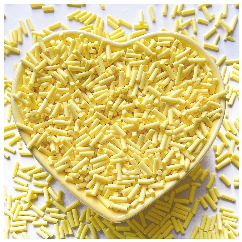 EHOPE 50g Fake Sprinkles Resin Sprinkles Fake Candy Sprinkles Clay Sprinkles Polymer Sprinkles Polymer Clay Slices for Nail Art DIY Crafts Cake Phone Case(8-Yellow