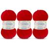 3 Pack Velvet Yarn for Crocheting - Chenille Yarn, 132 Yards Amigurumi Yarn, Fluffy Yarn, Plush Yarn, Baby Blanket Yarn for Crocheting, Size 6 view 1