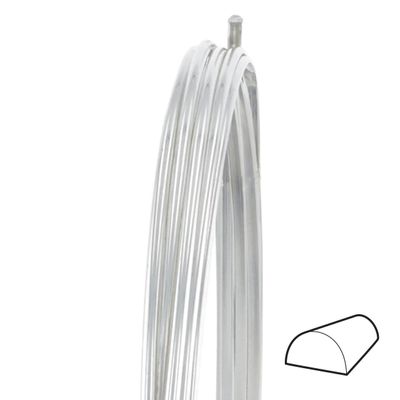 WireJewelry 8 Gauge Half Round Dead Soft Argentium .940 Silver Wire - 25 Feet