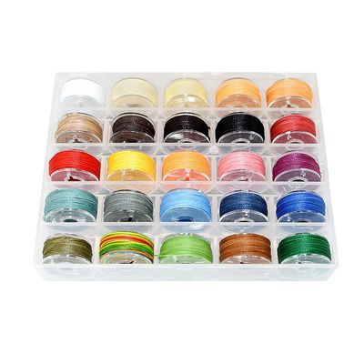 25 Color/Set Leather Sewing Thread Kit Round Waxed Thread 25 Colors Set Bobbin Thread Handmade DIY Braided Rope Bracelet Line (Diameter 0.65MM)
