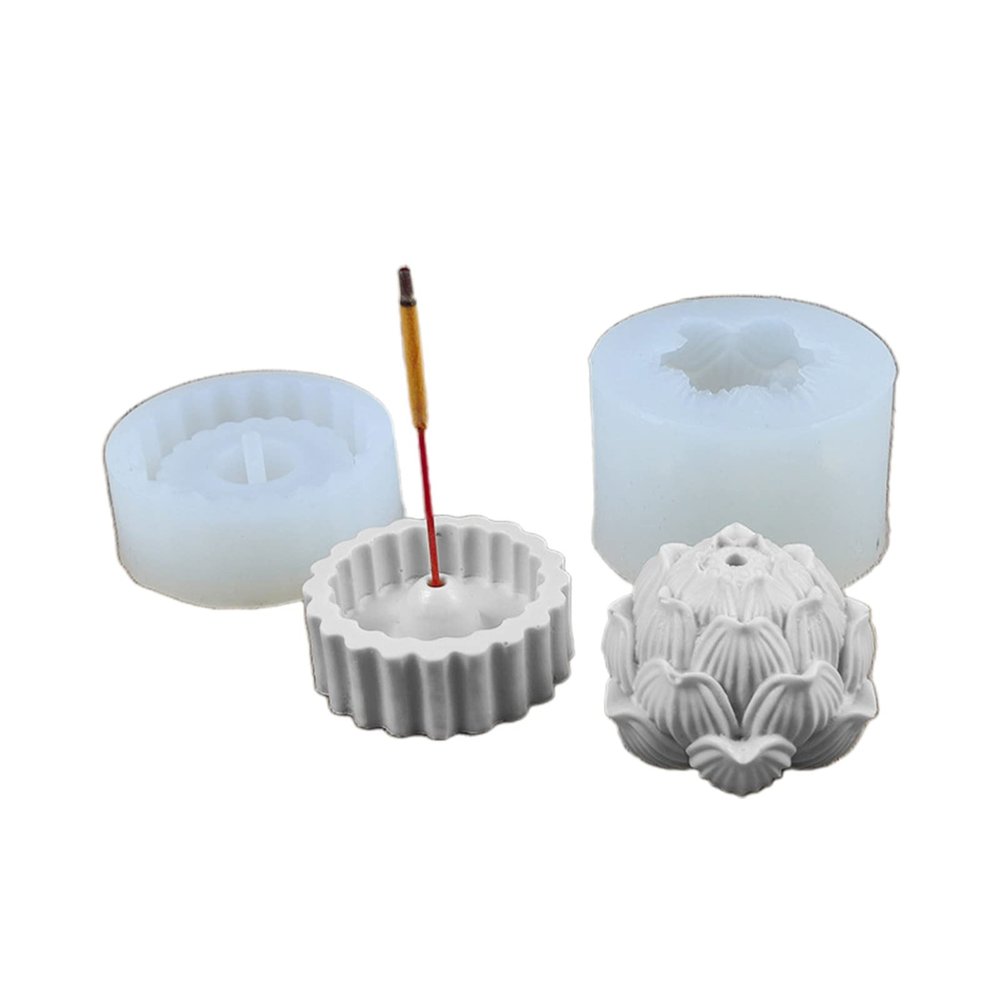 Lanema 2Pcs Lotus Shape Incense Burner Silicone Molds for Epoxy Casting, Concrete, Epoxy Resin, UV Resin, etc.