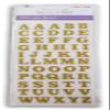 Gem Studded Alphabet Stickers - Gold Colored Adhesive Small Letter Stickers for Cardmaking, Scrapbooking, Crafts - 0.5 Inches - 55 Pieces view 1