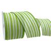 Morex Ribbon Wired Linen Spring Cabana Stripes Ribbon, 2.5 inches by 10 Yards, Apple Green, 7579.60/10-550 view 2
