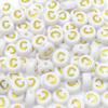 100PCS Letter Beads Acrylic Alphabet Beads for Jewelry Making Bracelets Necklaces 4x7mm Gold White Round Letter Beads C view 1