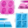 Sakolla 2 Pack Silicone Soap Molds, 4 Cavities Rectangle Wave and Round Flower Silicone Molds for Handmade Soap, Candle and Mousse Cake view 2
