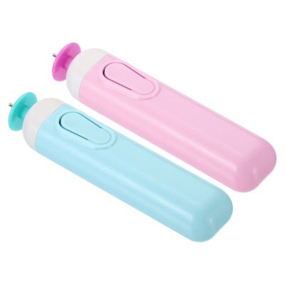 PATIKIL Electric Quilling Pens 4", 2 Pack Slotted Tool Automated Paper Strips Volume Curling Rolling for DIY Art Crafts (Blue, Pink)
