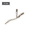 uxcell 10Sets 4mm Leather Cord End Caps with Lobster Clasps & Extender Chain for DIY Making Bracelets, Bronze Tone view 3