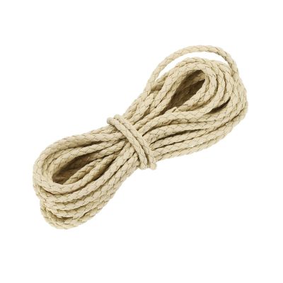 uxcell Leather Cord, 5.47 Yards 3mm Dia PU Braiding Thread String for Purse Handbag Shoelace DIY Crafts Bracelet Making, Milky White