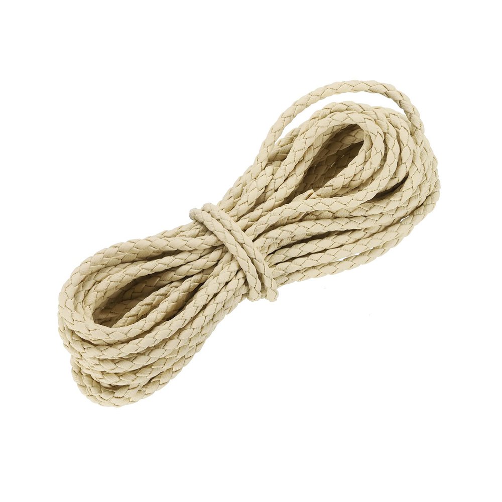 uxcell Leather Cord, 5.47 Yards 3mm Dia PU Braiding Thread String for Purse Handbag Shoelace DIY Crafts Bracelet Making, Milky White