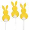 Group of 3 Glittered Yellow Bunny Floral Picks by Factory Direct Craft for Spring Arrangements and Easter Decorating view 1