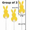 Group of 3 Glittered Yellow Bunny Floral Picks by Factory Direct Craft for Spring Arrangements and Easter Decorating view 3