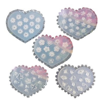 3D Nail Art Silicone Carved Mold Acrylic Nail Art Tools Nail Art Decor Mold Nail Art Template Mould Resin Jewelry Molds 3d nail art molds silicone