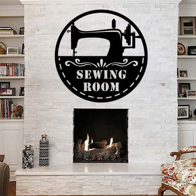 Custom Sewing Machine Metal Sign, Sewing Room Studio Sign Home Decor, Metal Yard Art, Custom Rustic Farmhouse Sign Metal Plaque for Front Door 24in, Shipped from US
