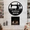 Custom Sewing Machine Metal Sign, Sewing Room Studio Sign Home Decor, Metal Yard Art, Custom Rustic Farmhouse Sign Metal Plaque for Front Door 24in, Shipped from US view 1