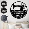 Custom Sewing Machine Metal Sign, Sewing Room Studio Sign Home Decor, Metal Yard Art, Custom Rustic Farmhouse Sign Metal Plaque for Front Door 24in, Shipped from US view 3