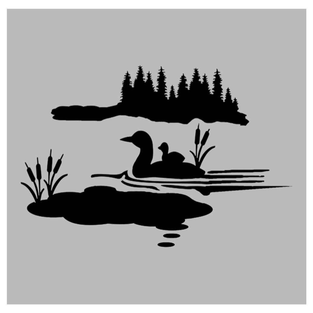 Baby and Mom Duck Reusable Stencil (8.5" x 11" Sheet) for Painting on Walls, Wood, Arts and Crafts (My Custom Stencils)