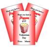 24 personalized school class popcorn Valentines day cards, customized with name,Thanks for poppin by view 1