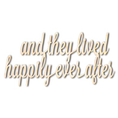 Unfinished Wood Happily Ever After Shape Word Craft up to 46" 14" / 1/2"