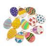Decoendiy 48Pcs Easter Egg Charms, Alloy Enamle Charms Pendants, Gold Plated Animal Flower Charms, Colorful Metal Rainbow Striped Charms, for Easter Jewelry Making view 2