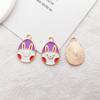 Decoendiy 48Pcs Easter Egg Charms, Alloy Enamle Charms Pendants, Gold Plated Animal Flower Charms, Colorful Metal Rainbow Striped Charms, for Easter Jewelry Making view 4