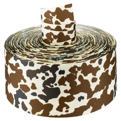 Country Brook Design - Cow Print Grosgrain Ribbon (3 Inch, 5 Yards)