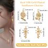 Beebeecraft 12Pcs/Box 3 Style Cubic Zirconia Sunflower Charms 18K Gold Plated Brass Flower Charms with Jump Ring for DIY Jewelry Earrings Necklace Bracelet Making Finding view 2