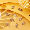Beebeecraft 12Pcs/Box 3 Style Cubic Zirconia Sunflower Charms 18K Gold Plated Brass Flower Charms with Jump Ring for DIY Jewelry Earrings Necklace Bracelet Making Finding view 4