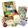 Woolbuddy Needle Felting Starter Kit Make 6 Cute Characters(Yeti, Giraffe, Panda, Ladybug, Whale, Gator) Complete Kit for Beginners & Adults with Wool Roving,Felting Needles,Pad & Instruction Guide view 1